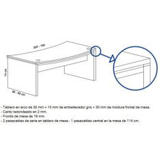 Mesa de despacho COLINA CURVA de Euromof