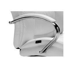 Sillón de oficina TOLEDO acolchado de gran grosor en ecopiel, base de aluminio, polipiel blanco Sillón de oficina TOLEDO acolchado de gran grosor en ecopiel, base de aluminio, polipiel blanco