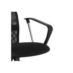 Silla de oficina KUSS, respaldo bajo en malla, brazos fijos, color negro