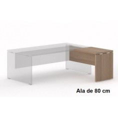 Mesa de despacho con ala KARINA, medidas a elegir, gran grosor