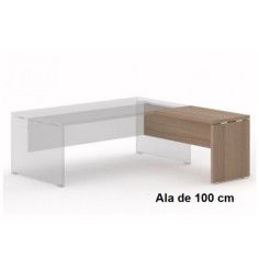 Mesa de despacho con ala KARINA, medidas a elegir, gran grosor