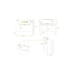 Mostrador recepción MOBI Blanco y detalles blancos, ancho 120 cm, sobremostrador metálico Mostrador recepción MOBI Blanco y detalles blancos, ancho 120 cm, sobremostrador metálico