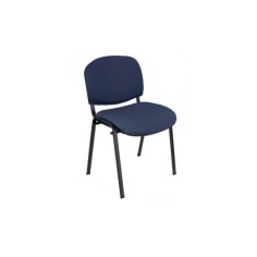 Silla confidente ISO, sin brazos, tapizado tela o polipiel,  patas negras Silla confidente ISO, sin brazos, tapizado tela o polipiel,  patas negras