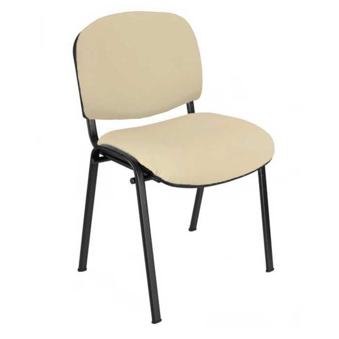 Silla confidente ISO, sin brazos, tapizado tela o polipiel,  patas negras