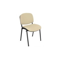 Silla confidente ISO, sin brazos, tapizado tela o polipiel,  patas negras Silla confidente ISO, sin brazos, tapizado tela o polipiel,  patas negras