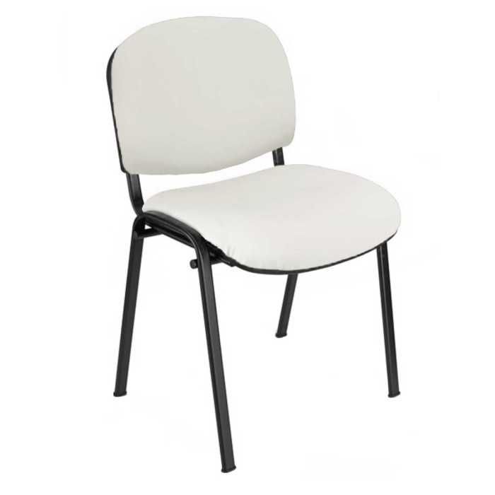 Silla confidente ISO, sin brazos, tapizado tela o polipiel,  patas negras