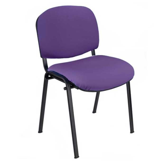 Silla confidente ISO, sin brazos, tapizado tela o polipiel,  patas negras