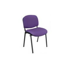 Silla confidente ISO, sin brazos, tapizado tela o polipiel,  patas negras Silla confidente ISO, sin brazos, tapizado tela o polipiel,  patas negras
