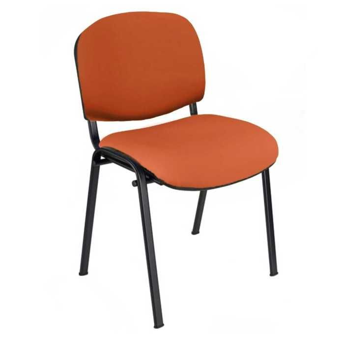 Silla confidente ISO, sin brazos, tapizado tela o polipiel,  patas negras