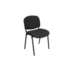 Silla confidente ISO, sin brazos, tapizado tela o polipiel,  patas negras Silla confidente ISO, sin brazos, tapizado tela o polipiel,  patas negras