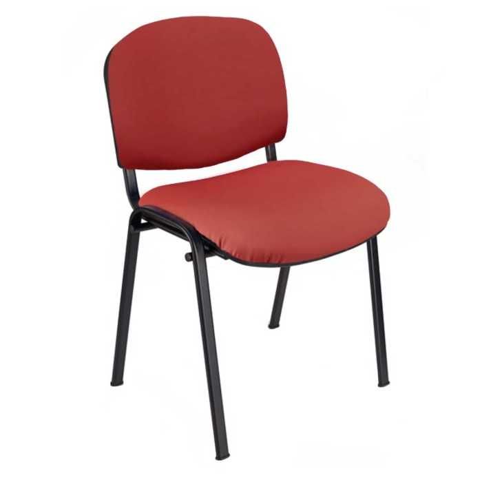 Silla confidente ISO, sin brazos, tapizado tela o polipiel,  patas negras