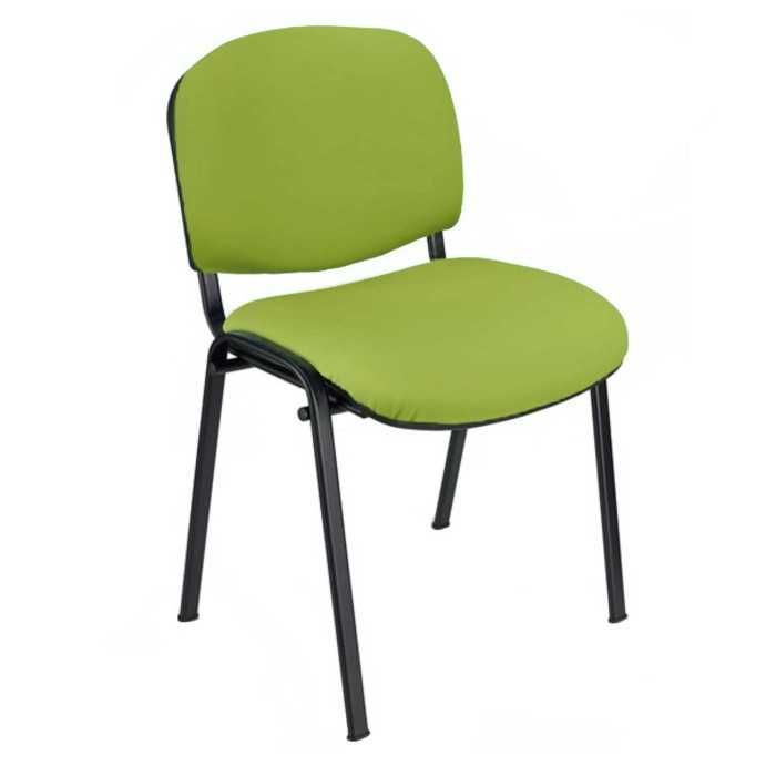 Silla confidente ISO, sin brazos, tapizado tela o polipiel,  patas negras
