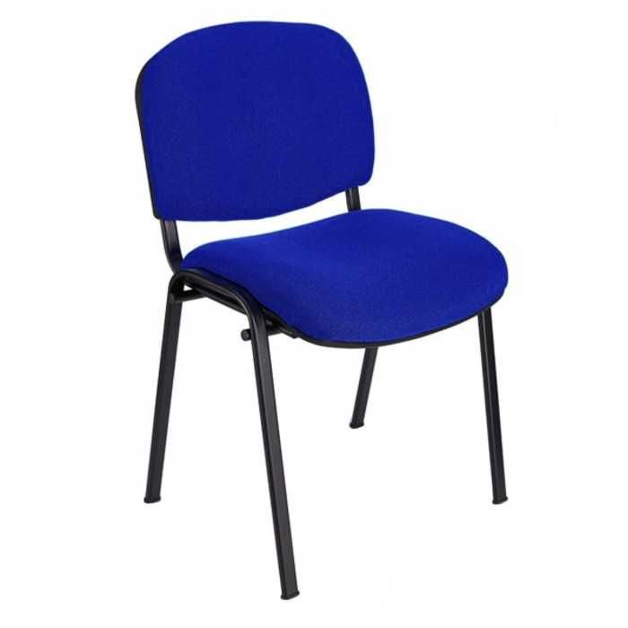 Silla confidente ISO, sin brazos, tapizado tela o polipiel,  patas negras