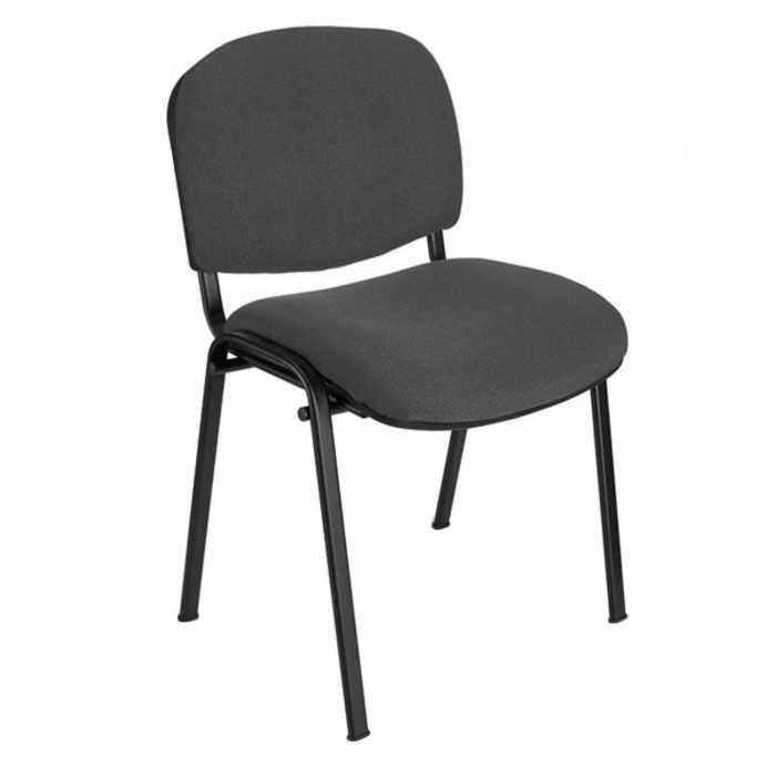 Silla confidente ISO, sin brazos, tapizado tela o polipiel,  patas negras