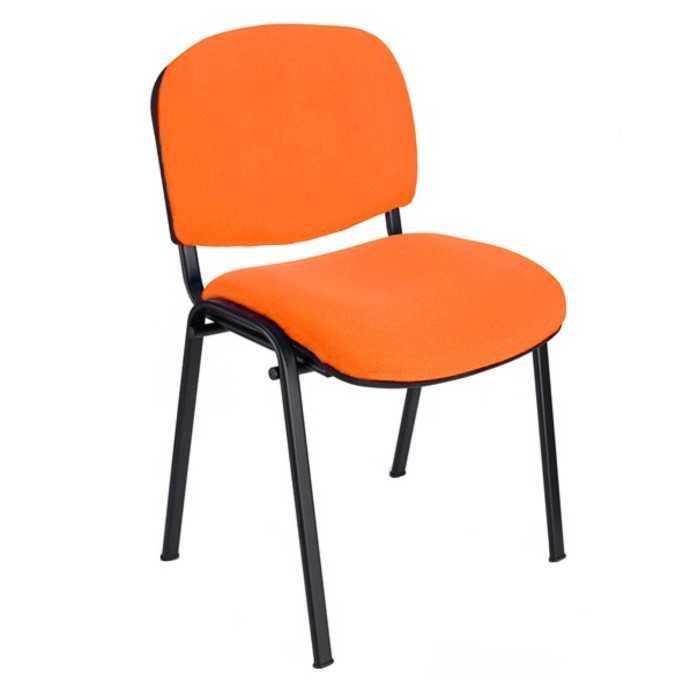 Silla confidente ISO, sin brazos, tapizado tela o polipiel,  patas negras