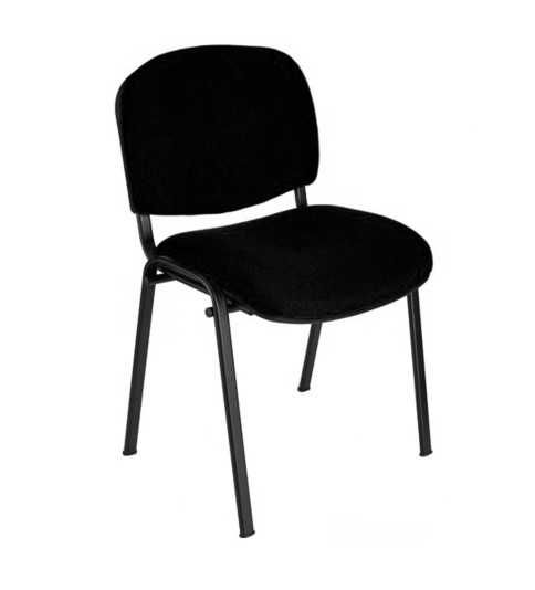 Silla confidente ISO, sin brazos, tapizado tela o polipiel,  patas negras Silla confidente ISO, sin brazos, tapizado tela o polipiel,  patas negras