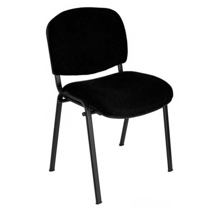 Silla confidente ISO, sin brazos, tapizado tela o polipiel,  patas negras