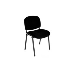 Silla confidente ISO, sin brazos, tapizado tela o polipiel,  patas negras Silla confidente ISO, sin brazos, tapizado tela o polipiel,  patas negras