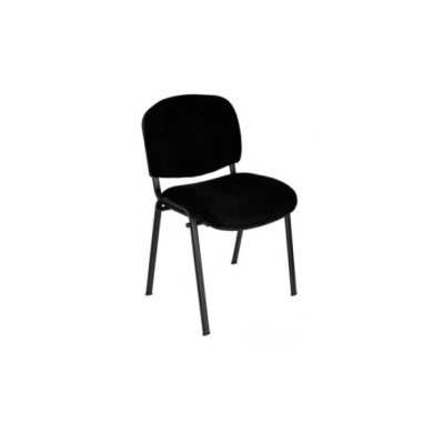 Silla confidente ISO, sin brazos, tapizado tela o polipiel,  patas negras Silla confidente ISO, sin brazos, tapizado tela o polipiel,  patas negras