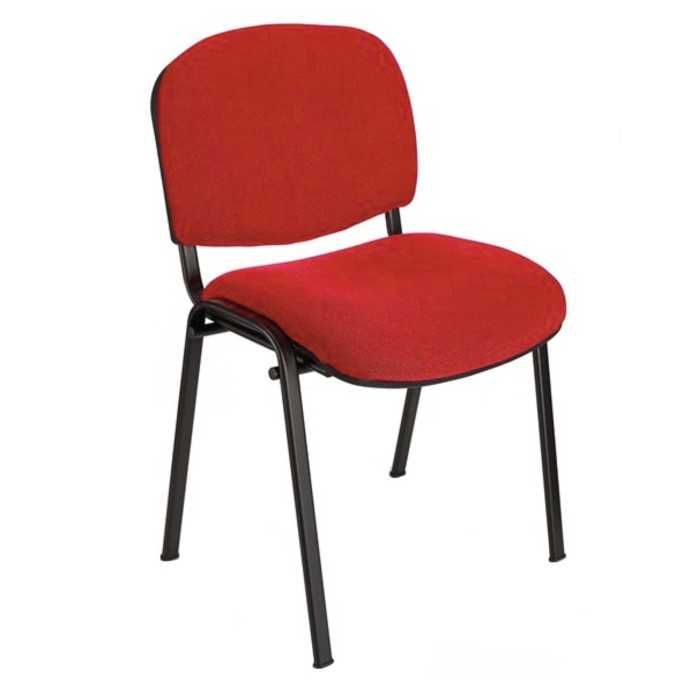 Silla confidente ISO, sin brazos, tapizado tela o polipiel,  patas negras