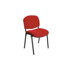 Silla confidente ISO, sin brazos, tapizado tela o polipiel,  patas negras Silla confidente ISO, sin brazos, tapizado tela o polipiel,  patas negras