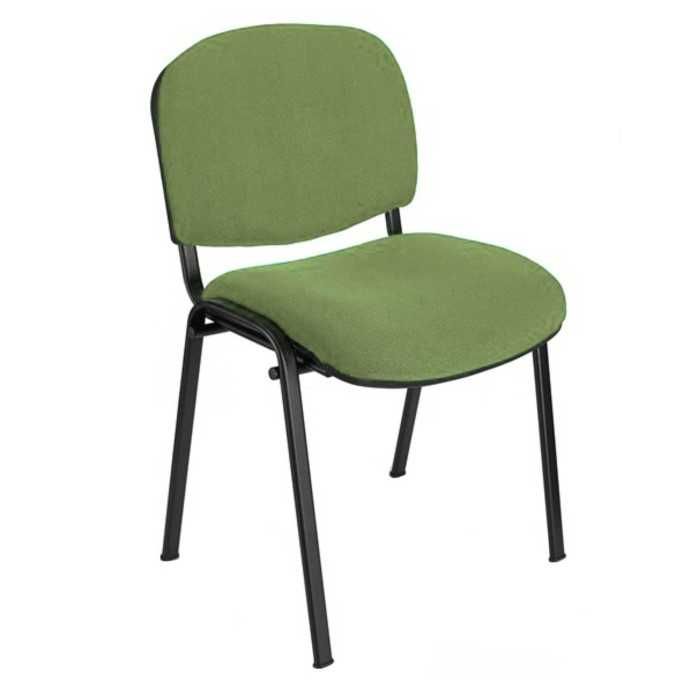 Silla confidente ISO, sin brazos, tapizado tela o polipiel,  patas negras