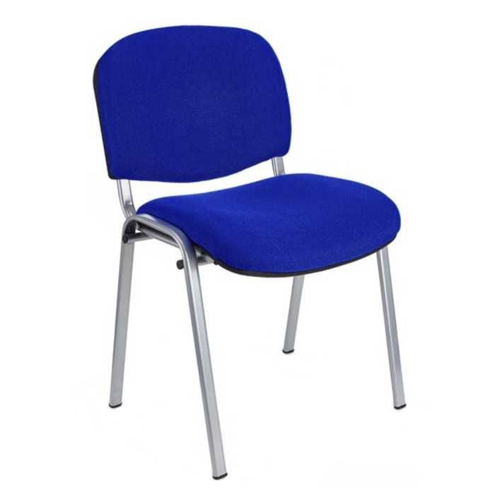 Silla confidente ISO, sin brazos, tapizado tela o polipiel, patas grises