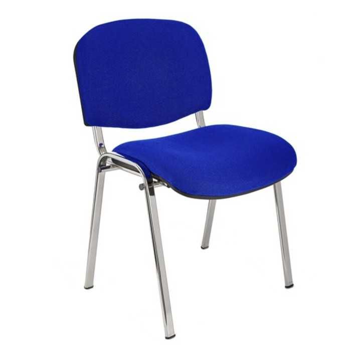 Silla confidente ISO, sin brazos, tapizado tela o polipiel, patas cromadas
