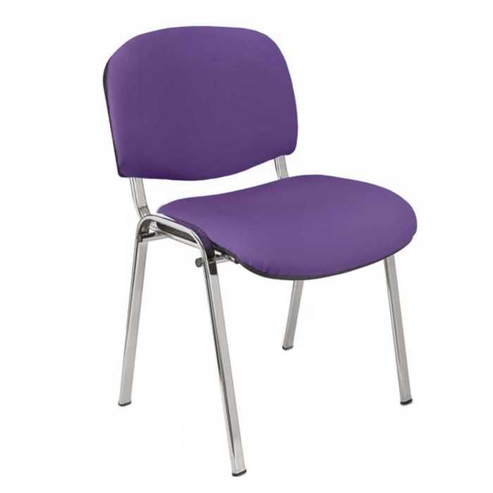 Silla confidente ISO, sin brazos, tapizado tela o polipiel, patas cromadas