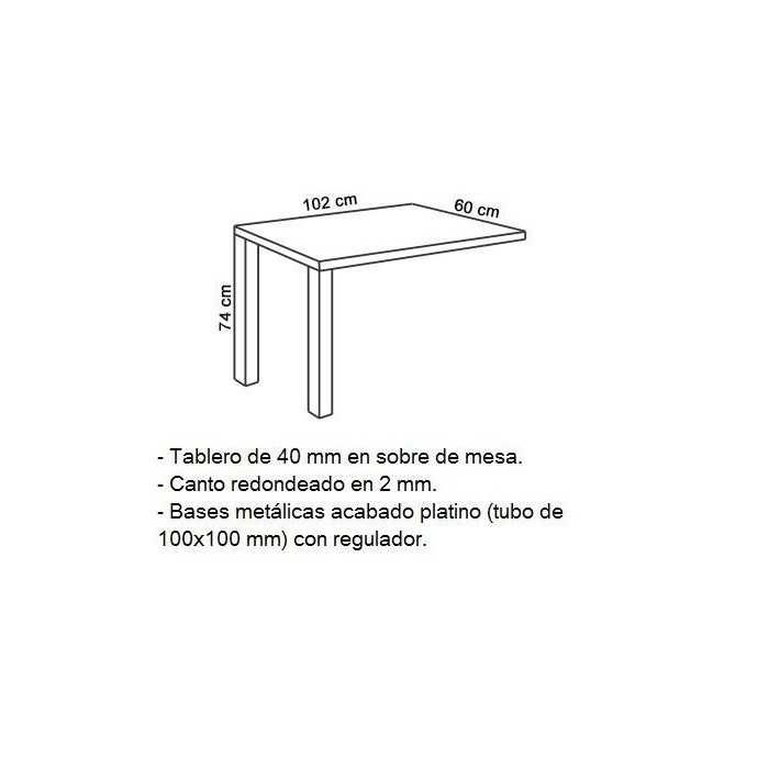 Mesa de despacho SELVA con ala y faldón