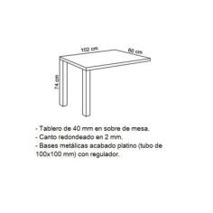 Mesa de despacho SELVA con ala y faldón