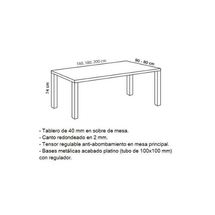 Mesa de despacho SELVA con ala y faldón