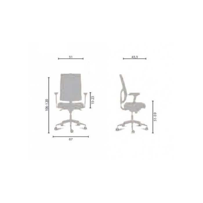 Silla de oficina ergonómica AZAHARA 4, respaldo en malla, sin brazos