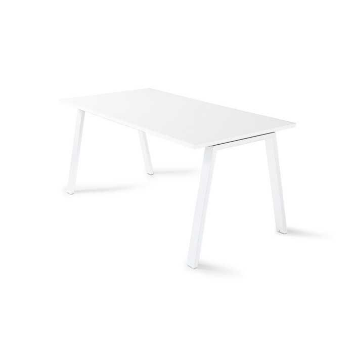 Mesa de oficina ATRIO, patas metálicas abiertas, tablero en blanco u olmo, fondo 80 cm Mesa de oficina ATRIO, patas metálicas abiertas, tablero en blanco u olmo, fondo 80 cm