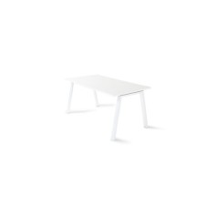 Mesa de oficina ATRIO, patas metálicas abiertas, tablero en blanco u olmo, fondo 80 cm Mesa de oficina ATRIO, patas metálicas abiertas, tablero en blanco u olmo, fondo 80 cm
