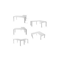 Mesa de oficina PORTICO + ala izquierda, estructura metálica