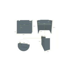 Mostrador recepción MOBI Grafito, ancho 120 cm, sobremostrador y zócalo grafito