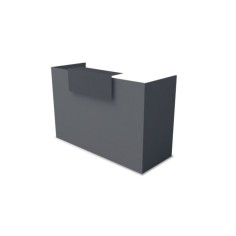 Mostrador recepción MOBI Grafito, ancho 120 cm, sobremostrador y zócalo grafito