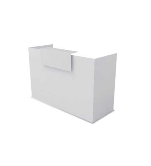 Mostrador recepción MOBI Blanco y detalles blancos, ancho 120 cm, sobremostrador metálico Mostrador recepción MOBI Blanco y detalles blancos, ancho 120 cm, sobremostrador metálico