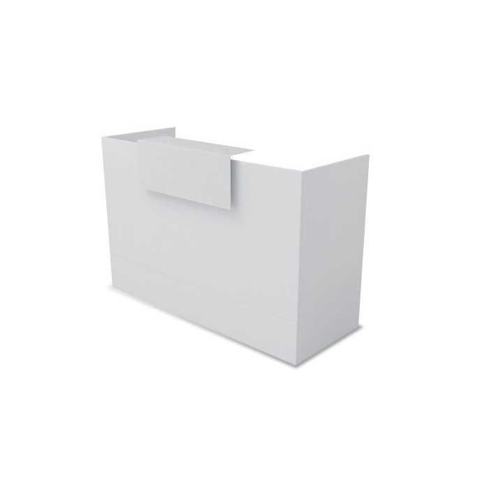 Mostrador recepción MOBI Blanco y detalles blancos, ancho 120 cm, sobremostrador metálico Mostrador recepción MOBI Blanco y detalles blancos, ancho 120 cm, sobremostrador metálico