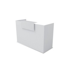 Mostrador recepción MOBI Blanco y detalles blancos, ancho 120 cm, sobremostrador metálico Mostrador recepción MOBI Blanco y detalles blancos, ancho 120 cm, sobremostrador metálico