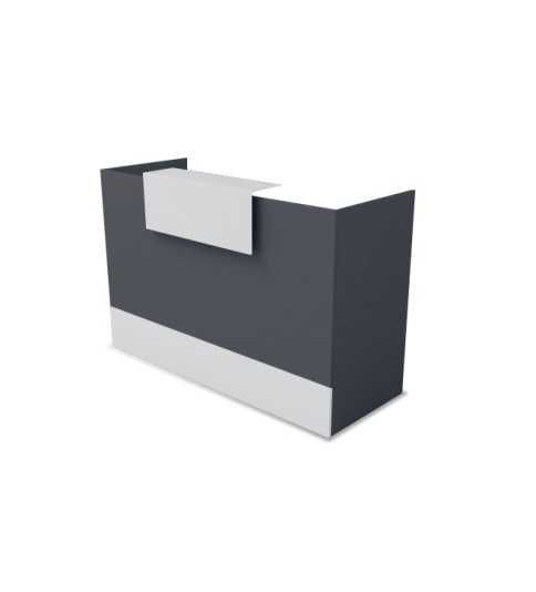 Mostrador de recepción MOBI Grafito, 120x62x105 cm, sobremostrador y zócalo blancos Mostrador de recepción MOBI Grafito, 120x62x105 cm, sobremostrador y zócalo blancos