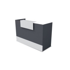 Mostrador de recepción MOBI Grafito, 120x62x105 cm, sobremostrador y zócalo blancos Mostrador de recepción MOBI Grafito, 120x62x105 cm, sobremostrador y zócalo blancos