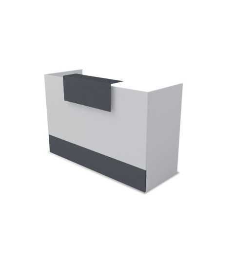 Mostrador de recepción MOBI blanco, medida 120x62x105 cm, sobremostrador y zócalo grafito Mostrador de recepción MOBI blanco, medida 120x62x105 cm, sobremostrador y zócalo grafito