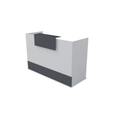 Mostrador de recepción MOBI blanco, medida 120x62x105 cm, sobremostrador y zócalo grafito Mostrador de recepción MOBI blanco, medida 120x62x105 cm, sobremostrador y zócalo grafito