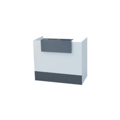 Mostrador de recepción MOBI blanco, medida 120x62x105 cm, sobremostrador y zócalo grafito Mostrador de recepción MOBI blanco, medida 120x62x105 cm, sobremostrador y zócalo grafito