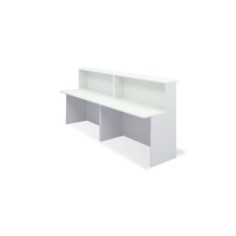 Mostrador de recepción recto BASIC, color blanco, ancho total 240 cm
