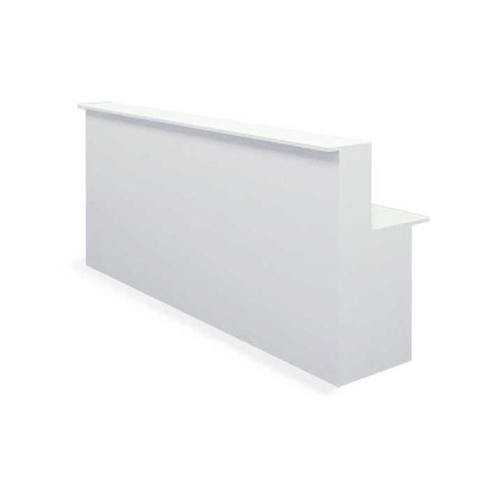 Mostrador de recepción recto BASIC, color blanco, ancho total 240 cm