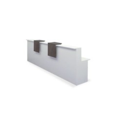 Mostrador de recepción BASIC, recto blanco con sobremostradores, ancho 360 cm