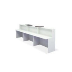 Mostrador de recepción BASIC, recto blanco con sobremostradores, ancho 360 cm